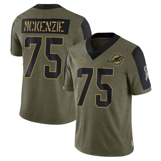 Limited Jalen McKenzie Youth Miami Dolphins 2021 Salute To Service Jersey - Olive