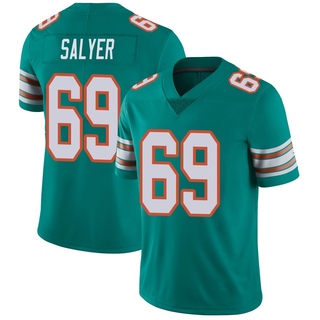 Limited Jamaree Salyer Men's Miami Dolphins Alternate Vapor Untouchable Jersey - Aqua