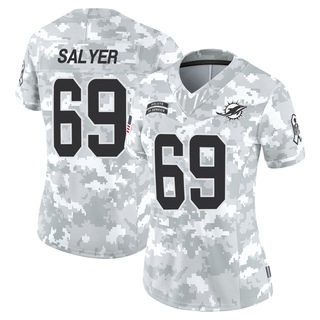 Limited Jamaree Salyer Women's Miami Dolphins 2024 Salute to Service Jersey - Arctic Camo
