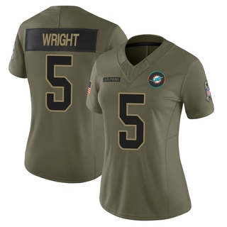 Limited Jaylen Wright Women's Miami Dolphins 2025 Salute to Service Jersey - Olive