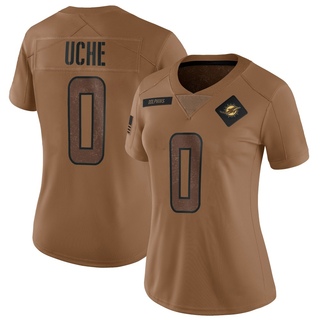 Limited Joshua Uche Women's Miami Dolphins 2023 Salute To Service Jersey - Brown