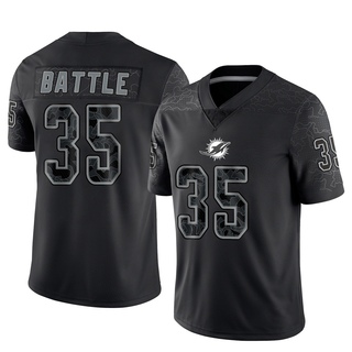 Limited Miles Battle Men's Miami Dolphins Reflective Jersey - Black