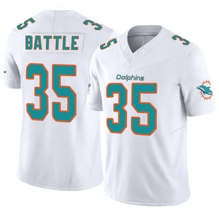 Limited Miles Battle Men's Miami Dolphins Vapor F.U.S.E. Jersey - White