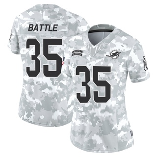 Limited Miles Battle Women's Miami Dolphins 2024 Salute to Service Jersey - Arctic Camo