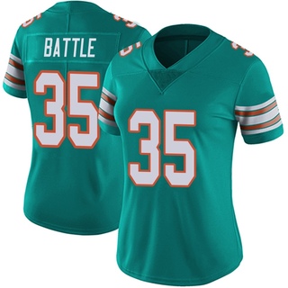 Limited Miles Battle Women's Miami Dolphins Alternate Vapor Untouchable Jersey - Aqua