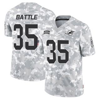 Limited Miles Battle Youth Miami Dolphins 2024 Salute to Service Jersey - Arctic Camo