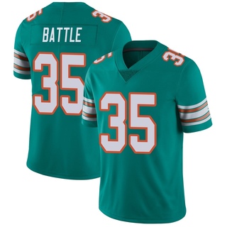Limited Miles Battle Youth Miami Dolphins Alternate Vapor Untouchable Jersey - Aqua