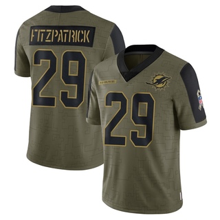 Limited Minkah Fitzpatrick Youth Miami Dolphins 2021 Salute To Service Jersey - Olive
