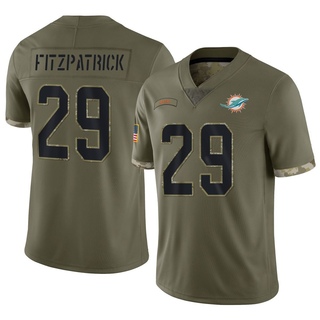 Limited Minkah Fitzpatrick Youth Miami Dolphins 2022 Salute To Service Jersey - Olive
