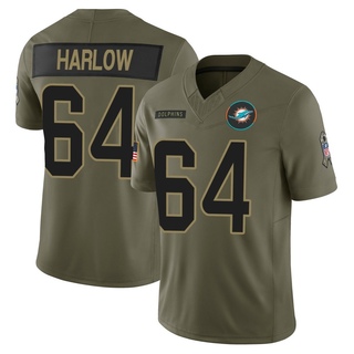 Limited Sean Harlow Men's Miami Dolphins 2025 Salute to Service Jersey - Olive