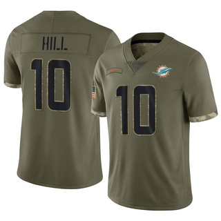 Limited Tyreek Hill Youth Miami Dolphins 2022 Salute To Service Jersey - Olive