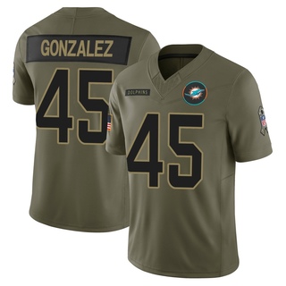 Limited Zane Gonzalez Men's Miami Dolphins 2025 Salute to Service Jersey - Olive