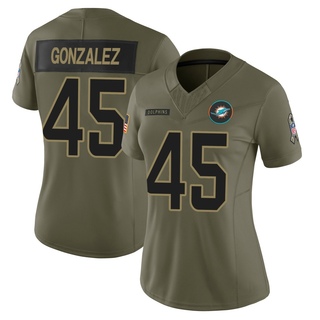 Limited Zane Gonzalez Women's Miami Dolphins 2025 Salute to Service Jersey - Olive