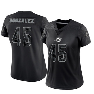 Limited Zane Gonzalez Women's Miami Dolphins Reflective Jersey - Black