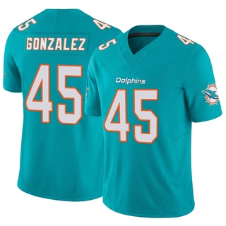 Limited Zane Gonzalez Youth Miami Dolphins Vapor F.U.S.E. Jersey - Aqua